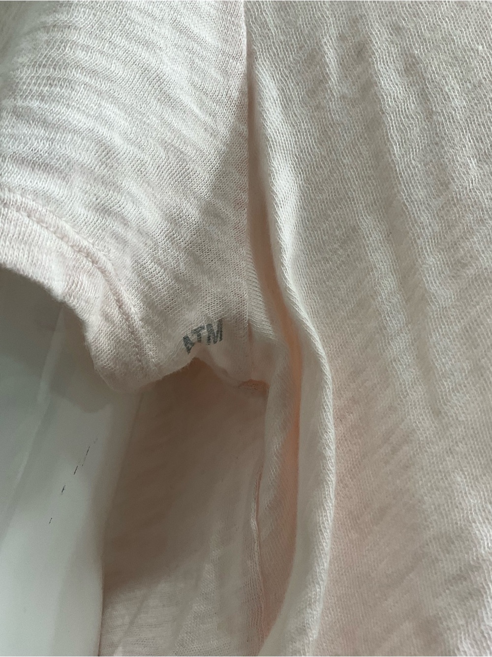 ATM Anthony Thomas Schoolboy Melillo Pale Pink Slub Crewneck Tee M - Picture 5 of 10